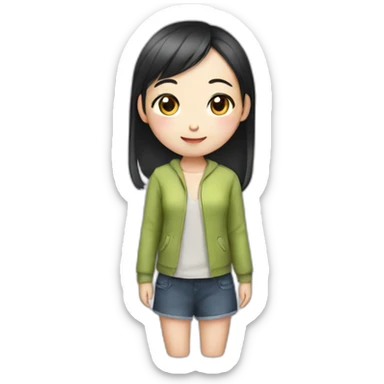 Cute Chinese girl sticker