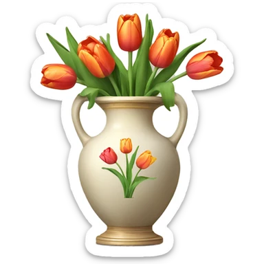 vase with tulips  sticker