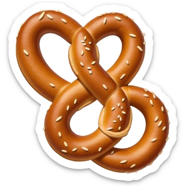 Old school simple pretzel emoji vintage style sticker