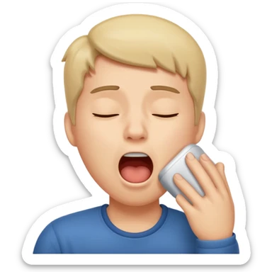 yawning sleepy character sticker