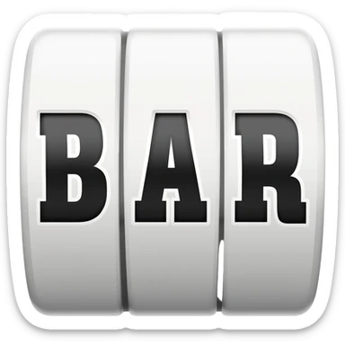 a bar symbol for slot machines. with text bar and a rounded rectangle around it sticker