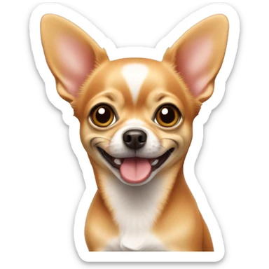 red chihuahua, small and cheerful sticker