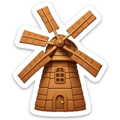 Speculaas Cinematic Realistic Speculaas Biscuit Emoji, depicted as a spiced speculaas cookie crafted in the shape of a windmill and warm, inviting lighting. sticker