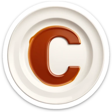 A modern icon of a white ceramic plate with a refined sauce drizzle shaped like the letter C, subtly expressing the CatchTable brand identity. Use a sleek, minimal style.
The sauce drizzle should include a color #FF3D00.
Soft shadows, simple lines, high-end visual mood. sticker