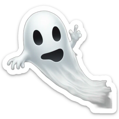 ghost appearing through wall ejecting a white milky substance forward sticker