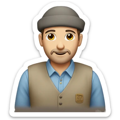 Jewish man with yarmulke sticker