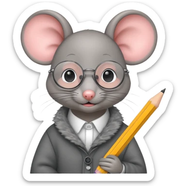 Petite souris à l'école sticker