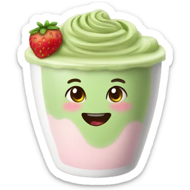 Strawberry matcha latte sticker