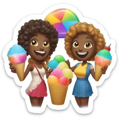 Bbl women eating a snow cone  sticker