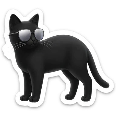 Cat wearing sunglasses sticker