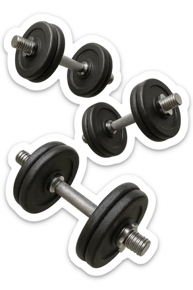 manubri da palestra fluttua in aria, iperrealistica 4k sticker