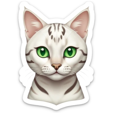 white bengal cat with green eyes sticker