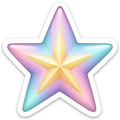 Pastel transparent star sticker