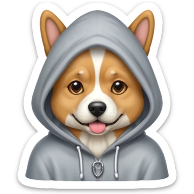 Dog wearing a hood sticker