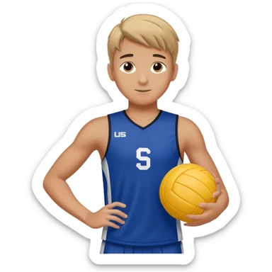 volleyball player boy sticker