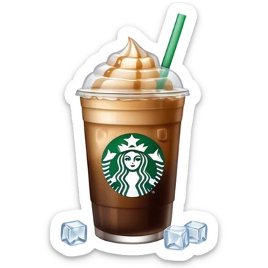Starbuck ice coffee with ice cubes sticker