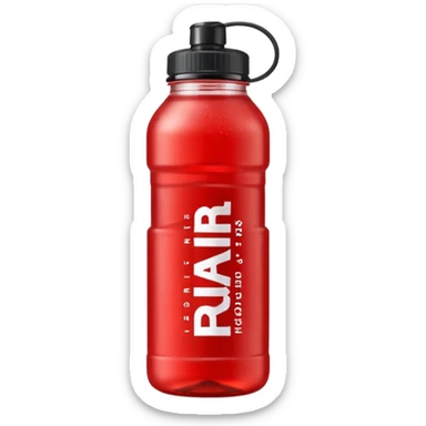 A red bottle of sports drink “prime hydration” with a black cap and large lettering sticker