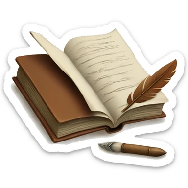 book and quill sticker