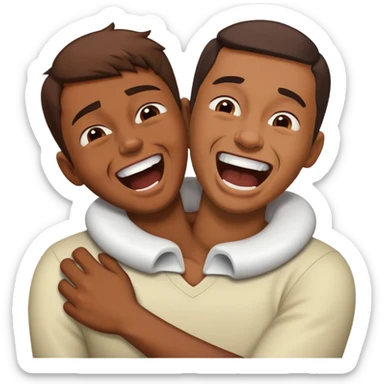 Arms choking neck while angrily laughing  sticker