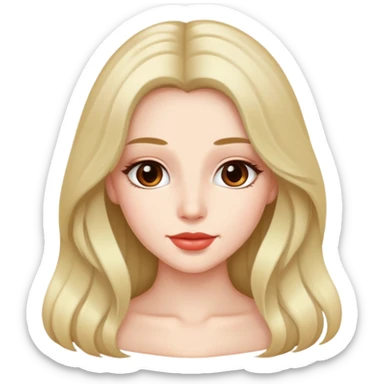 Emoji de persona coquette pretty pelo suave y largo sticker