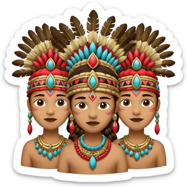 tribals in tribal colors fstival time sticker