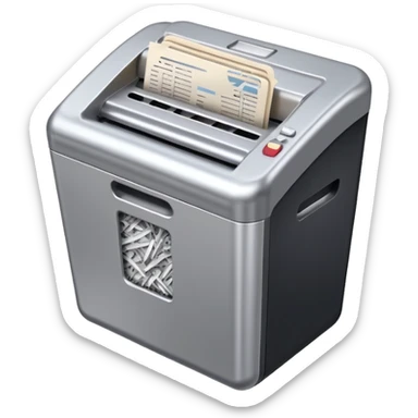 paper shredder with papers sticker