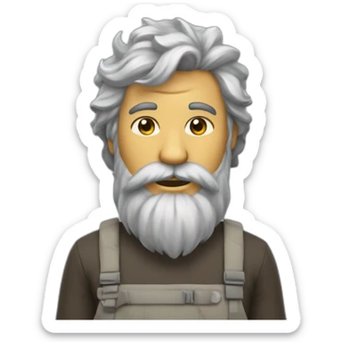 Gars avec calvitie et barbe grise  sticker