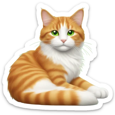 Orange and white cat sticker