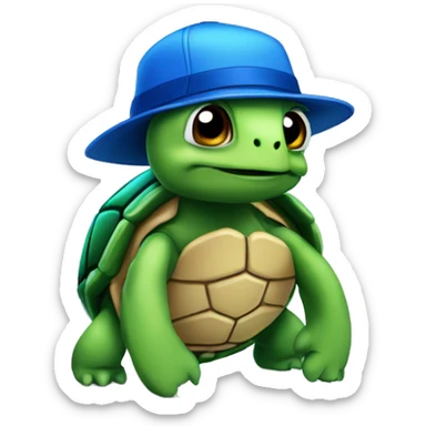 android turtle mixed with blue basecap sticker
