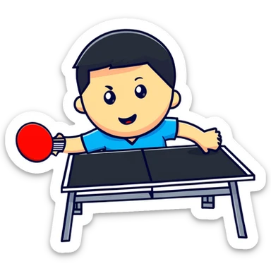 table tennis player in action sticker