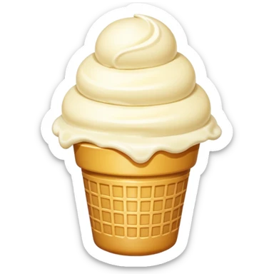 A single scoop of ice cream, smooth and creamy texture, glossy and soft, realistic, high detail, simple and cute design, isolated on white background, centered composition
 sticker