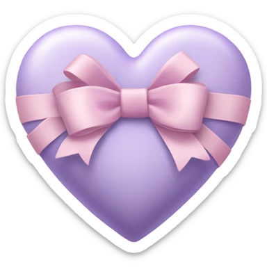a lavender heart wrapped by a pastel pink bow sticker