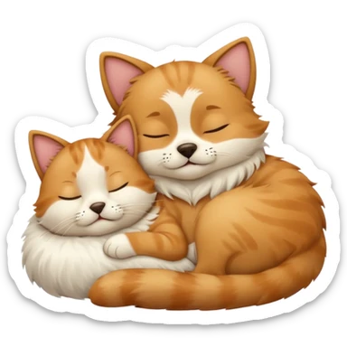Cat and Dog sleep sticker