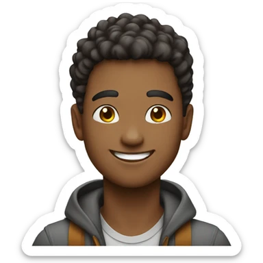 a young man happy that the weather is nice sticker