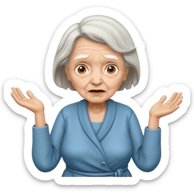 Old lady shrugging sticker