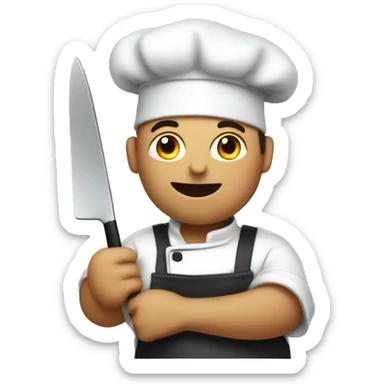 chef with square knife sticker