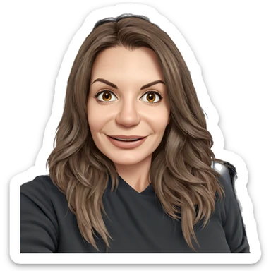 smiling girl with brown hair sticker