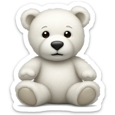 Aestethic white teddy bear sticker