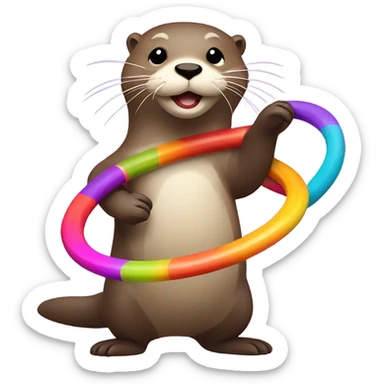 Otter doing hula hoop sticker