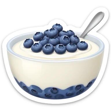 create a bowl with iogurt and berries emoji ios style only blueberries and no soup sticker