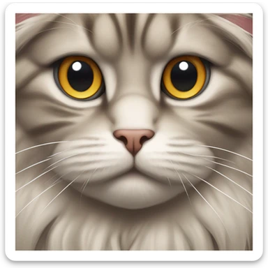 A grumpy Maine coon cat sticker