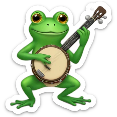Frog playing a banjo sticker