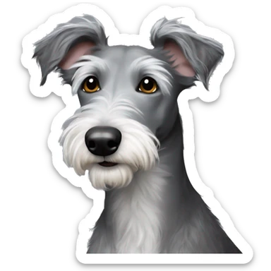 black and grey scruffy hair happy bedlington whippet sticker