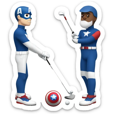 Captain America golfing sticker