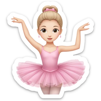 graceful ballerina in pink tutu in dancing pose sticker