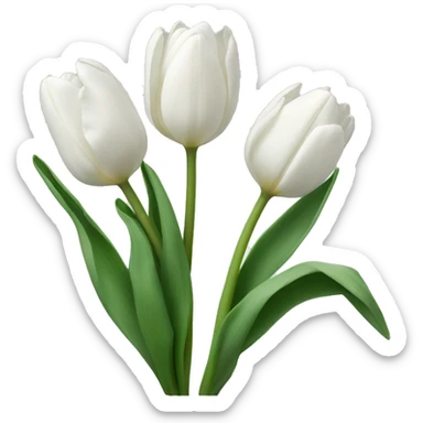 White tulips sticker