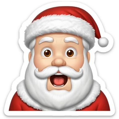 babbo natale ricoperto di neve con la bocca apary sticker