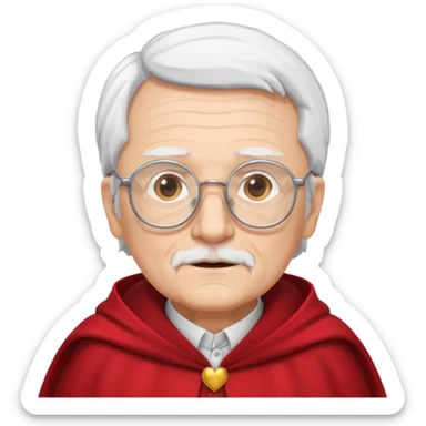 red clothed old person with eyeglass sticker