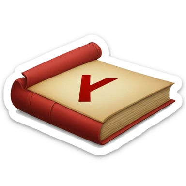 red letter K lying down to look like an open book sticker