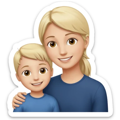 tall adult and small child looking each other sticker